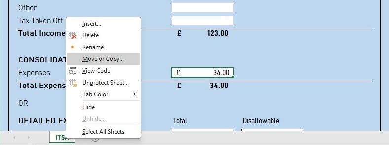 right click sheet tab